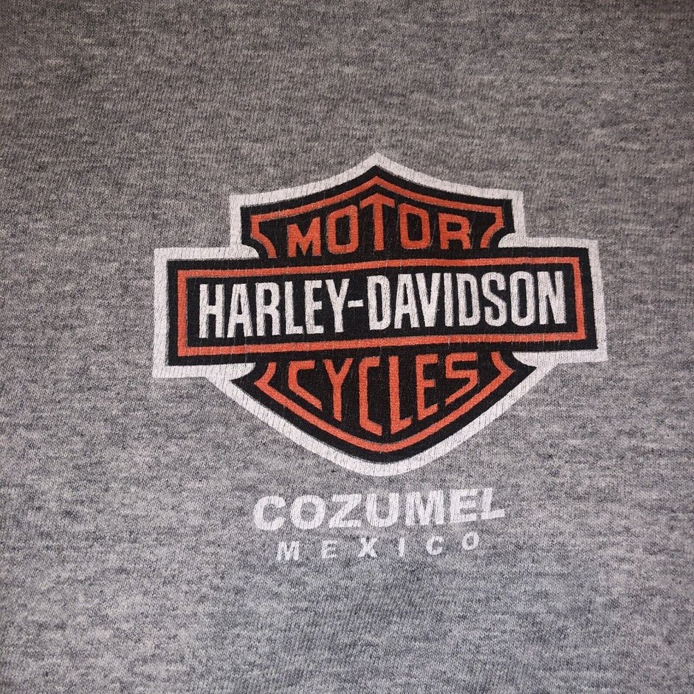 Harley Davidson Cycles Men's Grey Graphic XL T-shirt from Cozumel Island Mexico